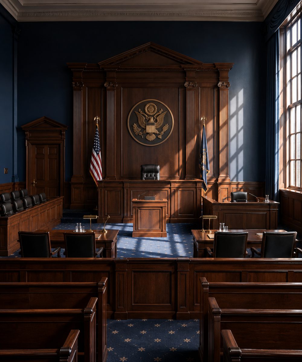 Federal courthouse architecture and courtroom context